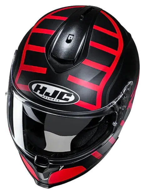 HJC C70N Holt MC1SF Kapalı Motosiklet Kaskı Siyah Kırmızı görsel 2