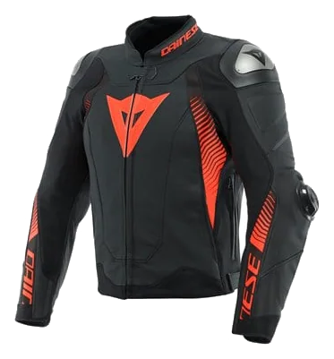 Dainese Super Speed 4 Black Matt Fluo Red Deri Ceket