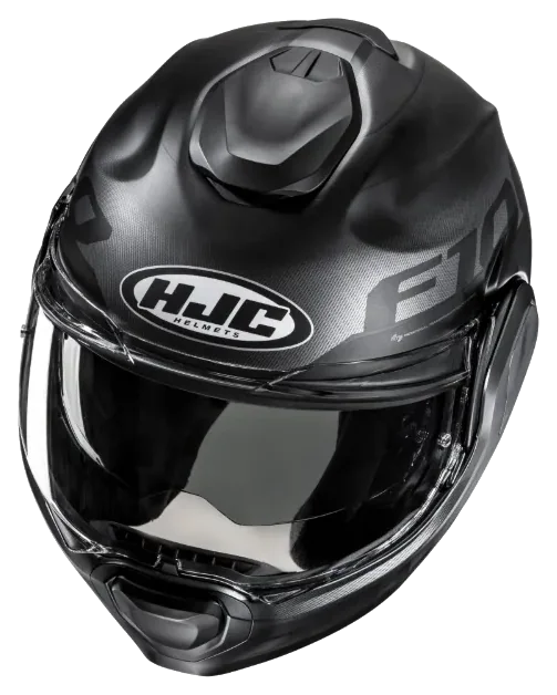 HJC F100 Hetal MC5SF Çene Açılır Motosiklet Kaskı Mat Siyah Gri görsel 2