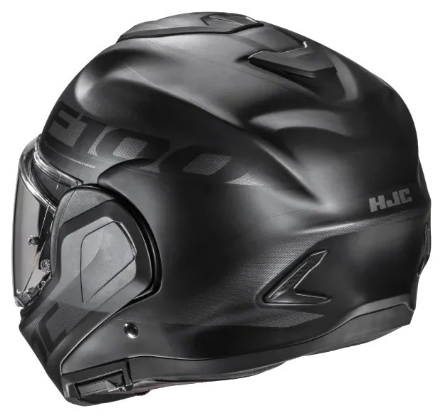 HJC F100 Hetal MC5SF Çene Açılır Motosiklet Kaskı Mat Siyah Gri görsel 3
