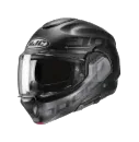 HJC F100 Hetal MC5SF Çene Açılır Motosiklet Kaskı Mat Siyah Gri görsel 4