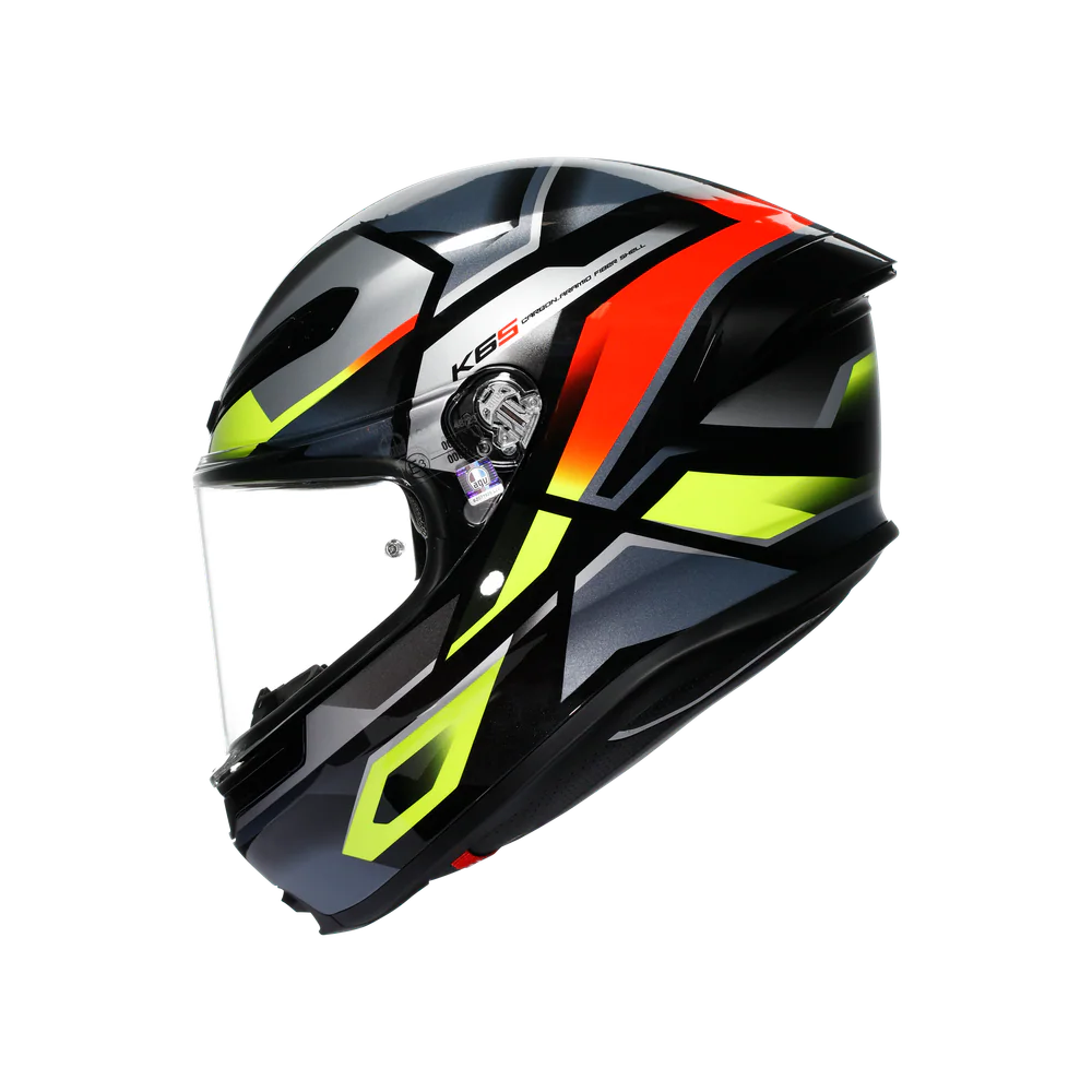Agv K6 S Erazer Black Red Yellow Fluo Kapalı Kask görsel 4