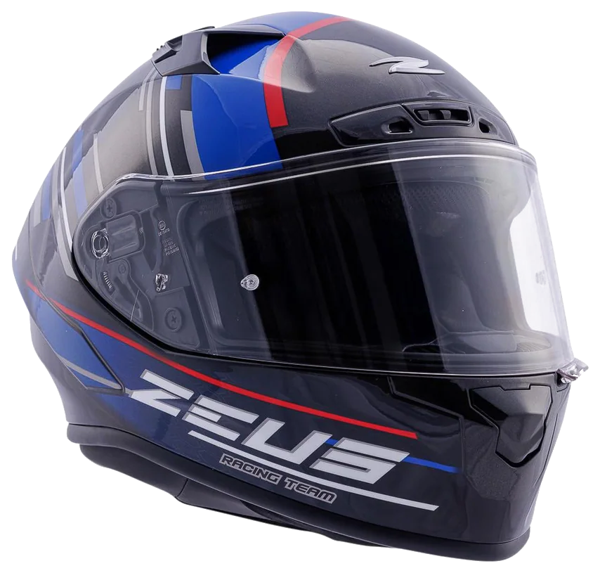 Zeus ZS-826 Pearl Black Blue BK15 Kapalı Kask (Pinlock Dahil)