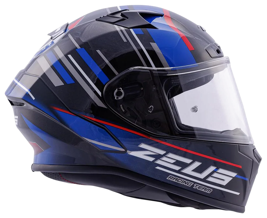 Zeus ZS-826 Pearl Black Blue BK15 Kapalı Kask (Pinlock Dahil) görsel 3
