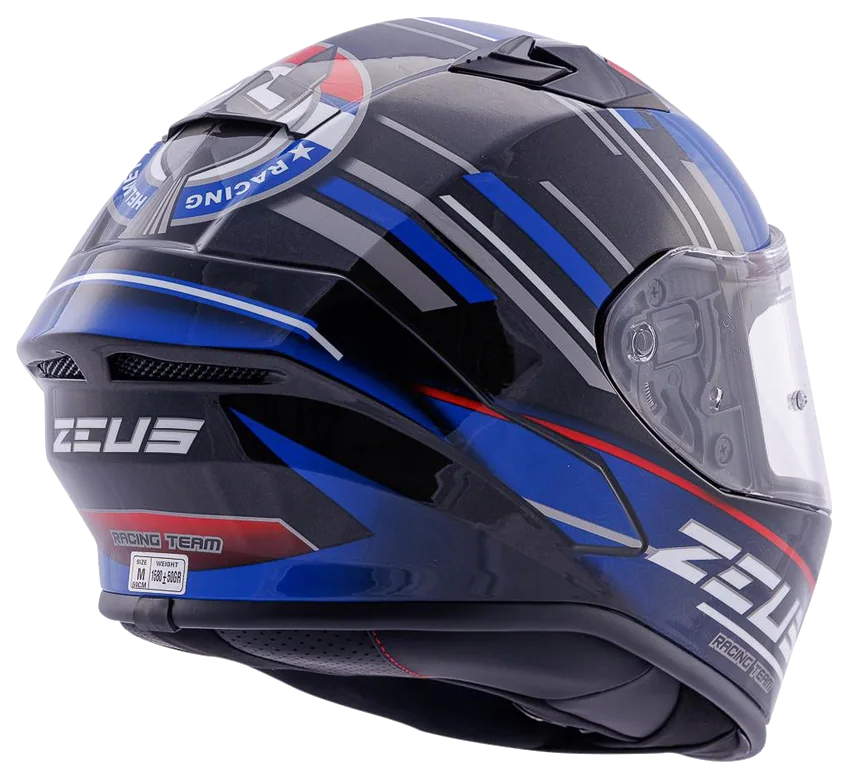 Zeus ZS-826 Pearl Black Blue BK15 Kapalı Kask (Pinlock Dahil) görsel 6