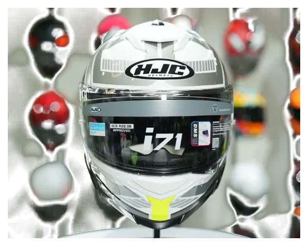 HJC İ71 VIZ MC3H Kapalı Motosiklet Kaskı Gri Neon görsel 3