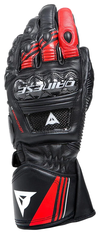 Dainese Druid 4 Black Lava Red White Deri Eldiven görsel 2