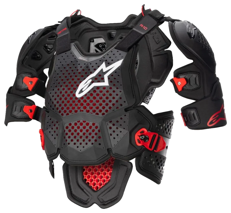 Alpinestars A-10 V2 Üst Gövde Koruma Siyah / Beyaz / Kırmızı görsel 5