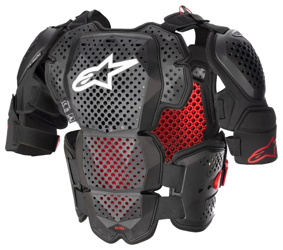 Alpinestars A-10 V2 Üst Gövde Koruma Siyah / Beyaz / Kırmızı görsel 6