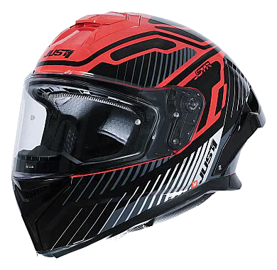 Just1 J-STR Tactical Kapalı Motosiklet Kaskı Kırmızı / Gümüş