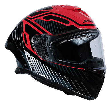 Just1 J-STR Tactical Kapalı Motosiklet Kaskı Kırmızı / Gümüş görsel 2