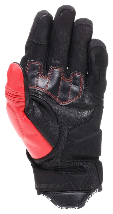 Dainese Reacto Carbon Black Red Lava Short Deri Eldiven görsel 4
