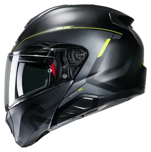 HJC RPHA91 Combust MC3HSF Çene Açılır Motosiklet Kaskı Neon Sarı Siyah görsel 4