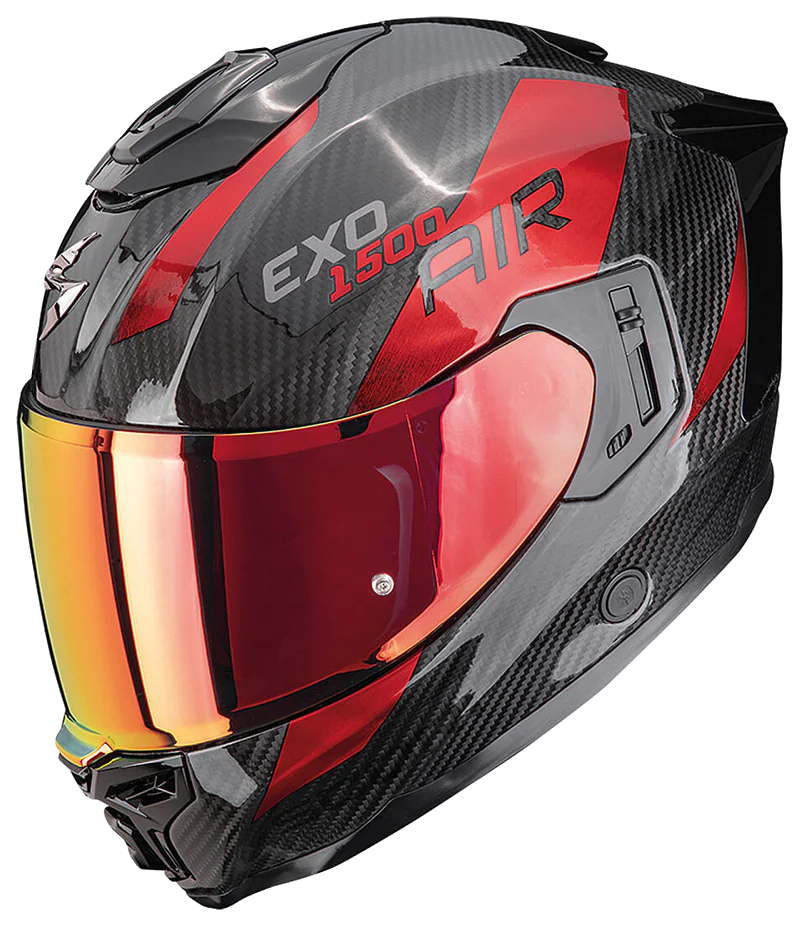 Scorpion EXO-1500 Carbon Air Platted Kapalı Motosiklet Kaskı Siyah / Kırmızı görsel 2