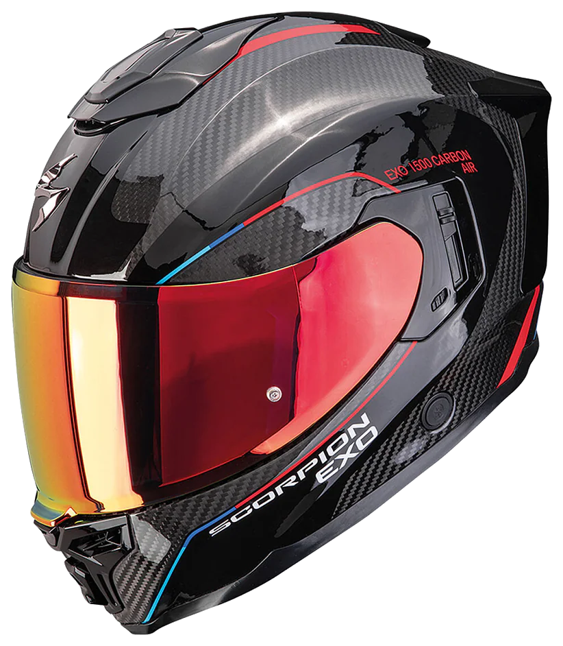 Scorpion EXO-1500 Air Carbon Mundi Kapalı Motosiklet Kaskı Siyah / Kırmızı / Mavi görsel 2