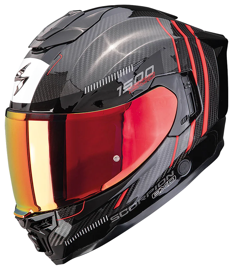 Scorpion EXO-1500 Carbon Air Zity Kapalı Motosiklet Kaskı Siyah / Kırmızı görsel 2