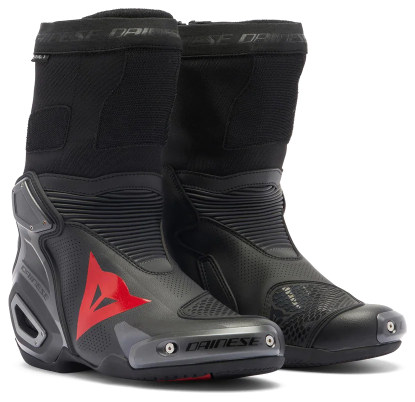 Dainese Axial 2 Air Black Red Fluo Deri Bot