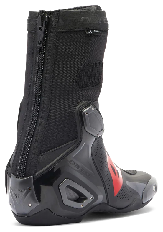Dainese Axial 2 Air Black Red Fluo Deri Bot görsel 2