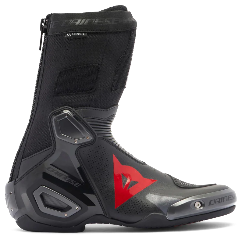 Dainese Axial 2 Air Black Red Fluo Deri Bot görsel 3