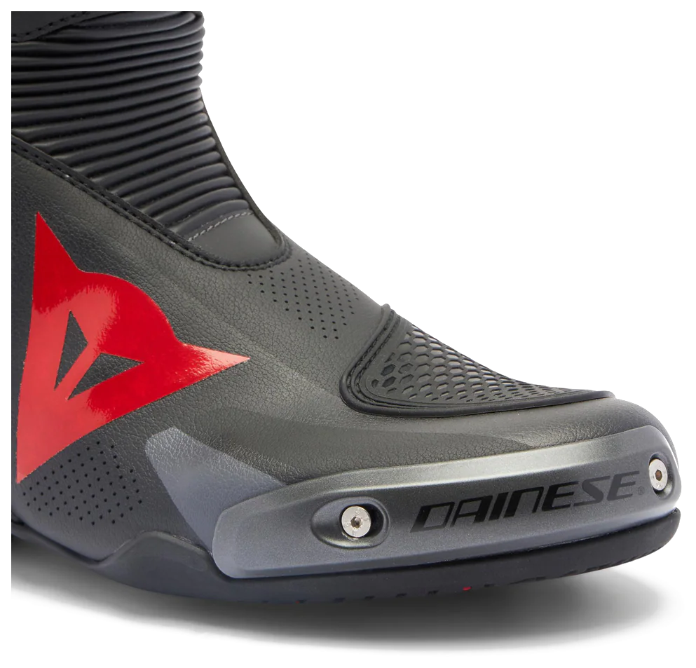 Dainese Axial 2 Air Black Red Fluo Deri Bot görsel 5