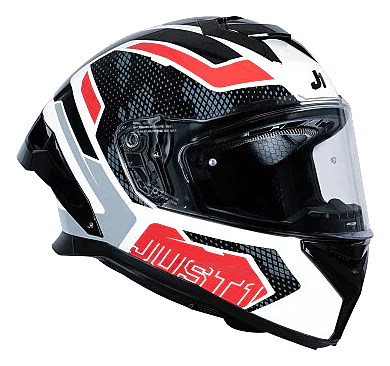 Just1 J-STR Union Kapalı Motosiklet Kaskı Kırmızı / Beyaz görsel 2
