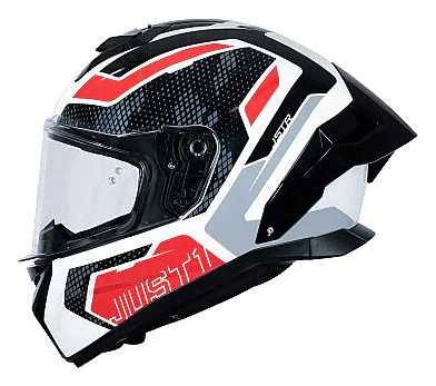 Just1 J-STR Union Kapalı Motosiklet Kaskı Kırmızı / Beyaz görsel 5