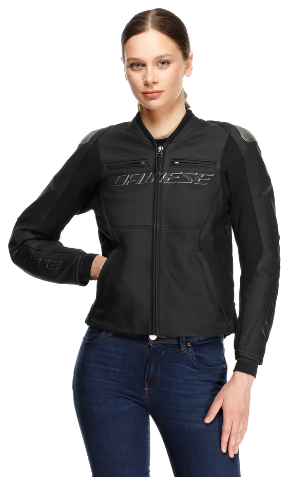 Dainese Racing 5 Black Black Kadın Deri Mont - Deri Montlar görsel 3