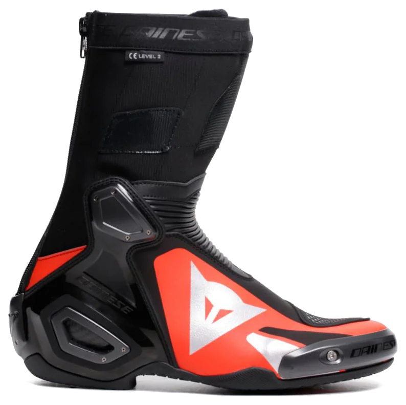 Dainese Axial 2 Black Red Fluo Deri Bot görsel 2