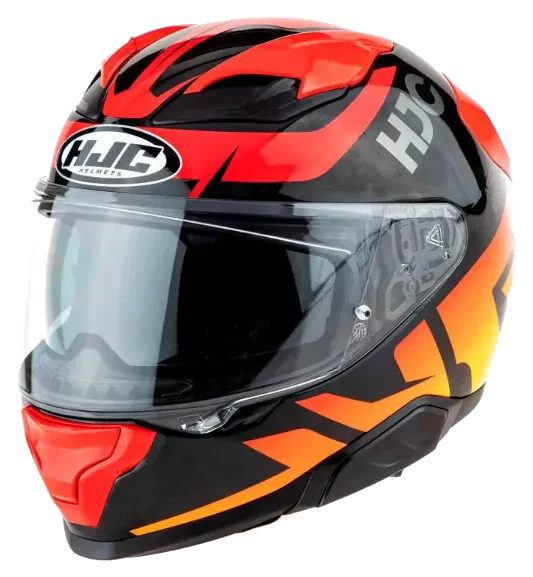 HJC F71 Bard MC1 Kapalı Motosiklet Kaskı Siyah Sarı Kırmızı görsel 3