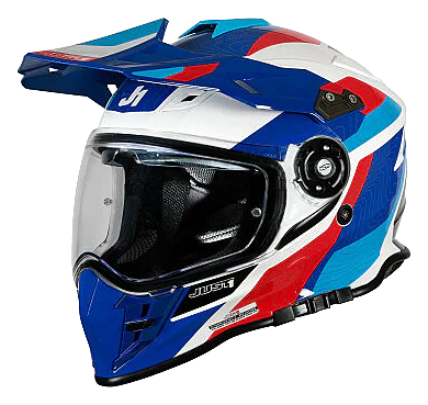 Just1 J34 Pro Globe Kapalı Motosiklet Kaskı Mavi / Beyaz / Kırmızı