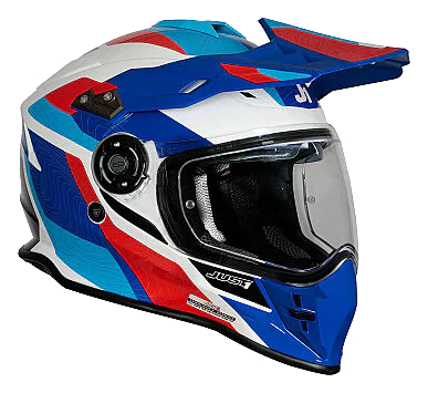 Just1 J34 Pro Globe Kapalı Motosiklet Kaskı Mavi / Beyaz / Kırmızı görsel 2