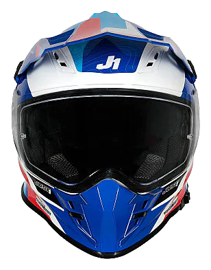 Just1 J34 Pro Globe Kapalı Motosiklet Kaskı Mavi / Beyaz / Kırmızı görsel 3