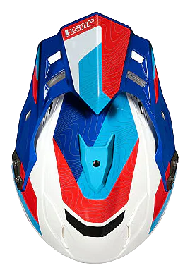 Just1 J34 Pro Globe Kapalı Motosiklet Kaskı Mavi / Beyaz / Kırmızı görsel 5