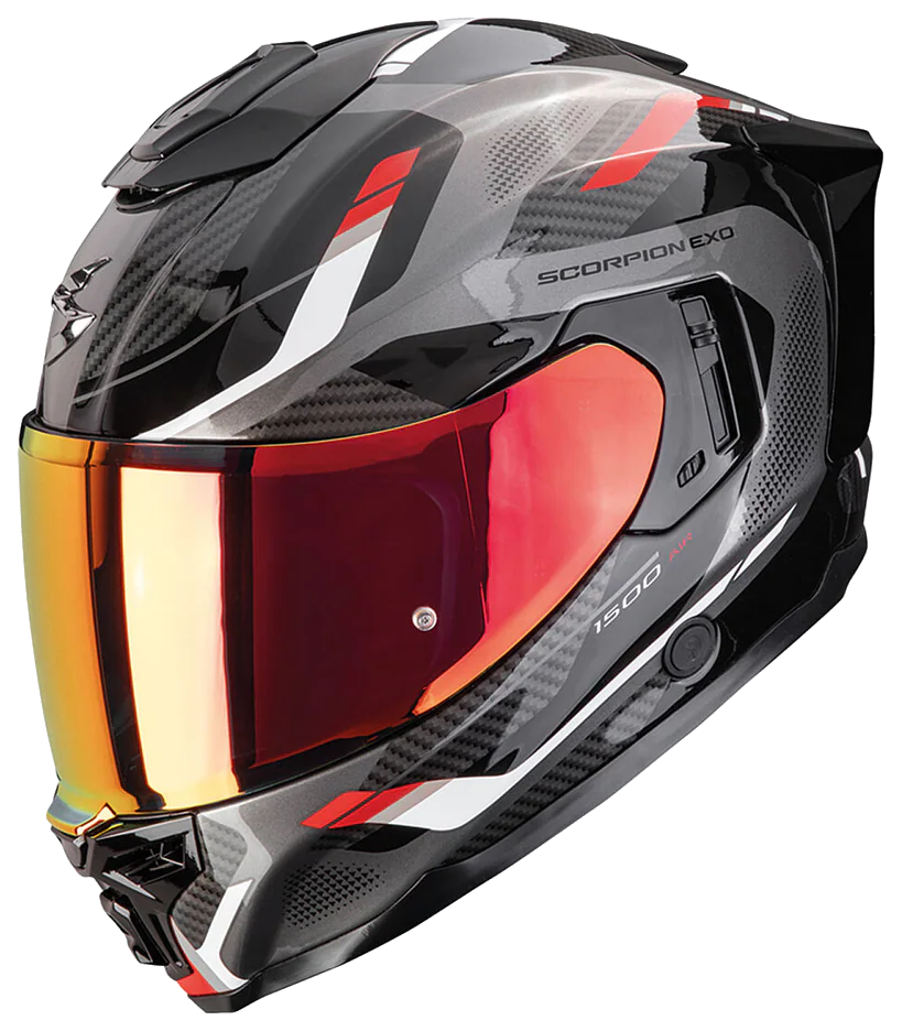 Scorpion EXO-1500 Air Sleek Kapalı Motosiklet Kaskı Siyah / Kırmızı görsel 2
