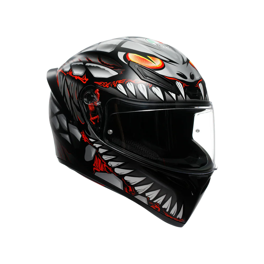 Agv K1 S E2206 Lyzard Matt Black Grey Red Kapalı Kask