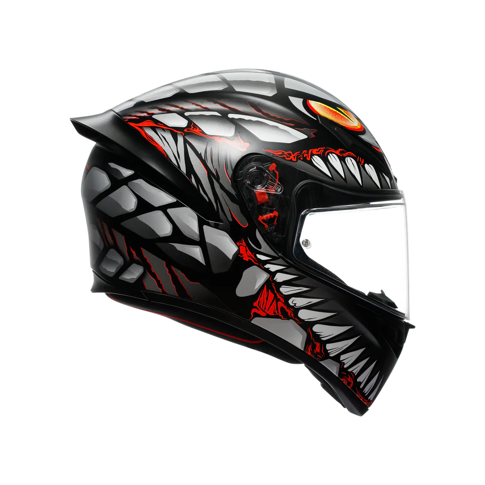 Agv K1 S E2206 Lyzard Matt Black Grey Red Kapalı Kask görsel 3