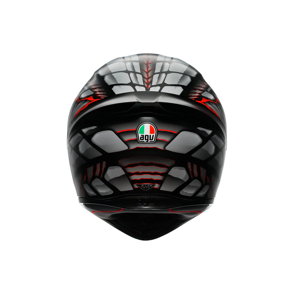 Agv K1 S E2206 Lyzard Matt Black Grey Red Kapalı Kask görsel 4