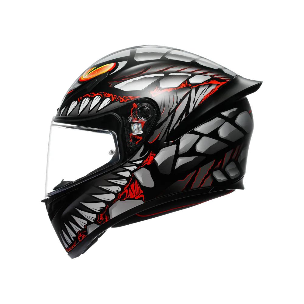 Agv K1 S E2206 Lyzard Matt Black Grey Red Kapalı Kask görsel 5