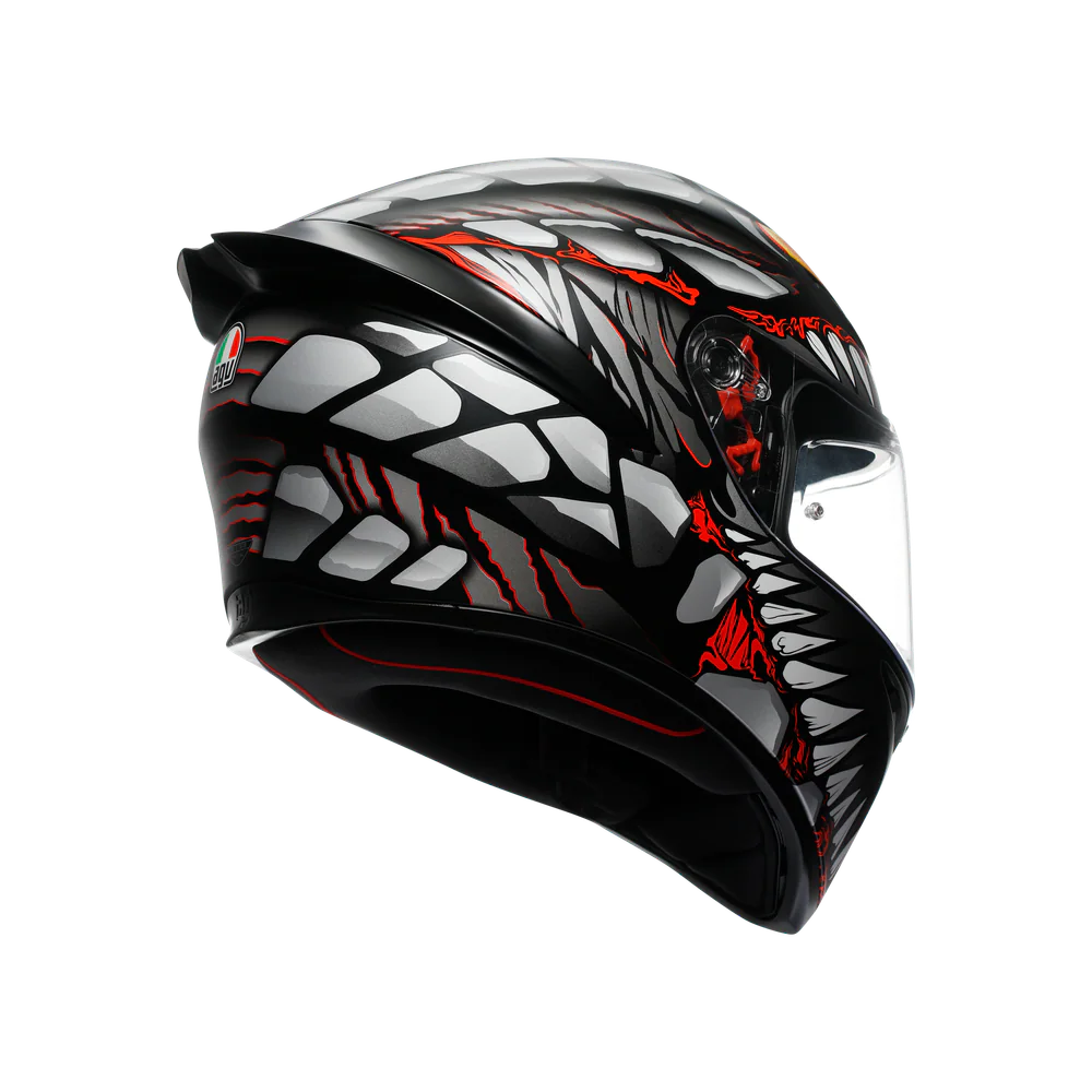 Agv K1 S E2206 Lyzard Matt Black Grey Red Kapalı Kask görsel 6