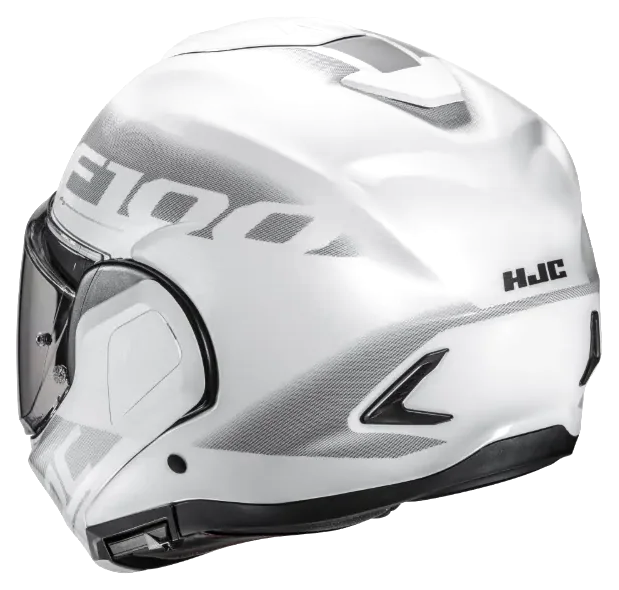 HJC F100 Hetal MC10 Çene Açılır Motosiklet Kaskı Gri Beyaz görsel 6