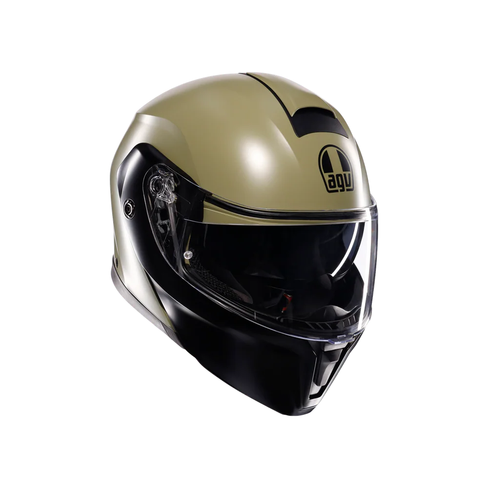 Agv Streetmodular Mono Matt Green Black Çene Açılır Kask - Çene Açılır Kasklar