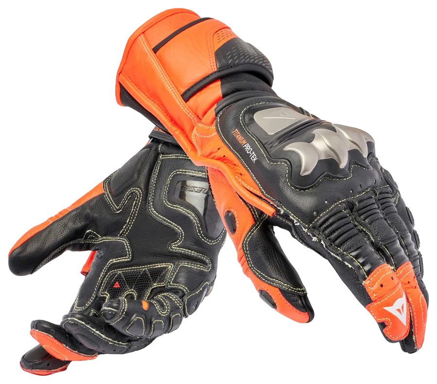 Dainese Full Metal 7 Black Red Fluo Deri Eldiven