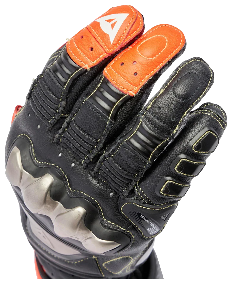Dainese Full Metal 7 Black Red Fluo Deri Eldiven görsel 6
