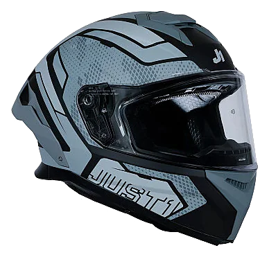 Just1 J-STR Union Kapalı Motosiklet Kaskı Mat Siyah / Gri görsel 2