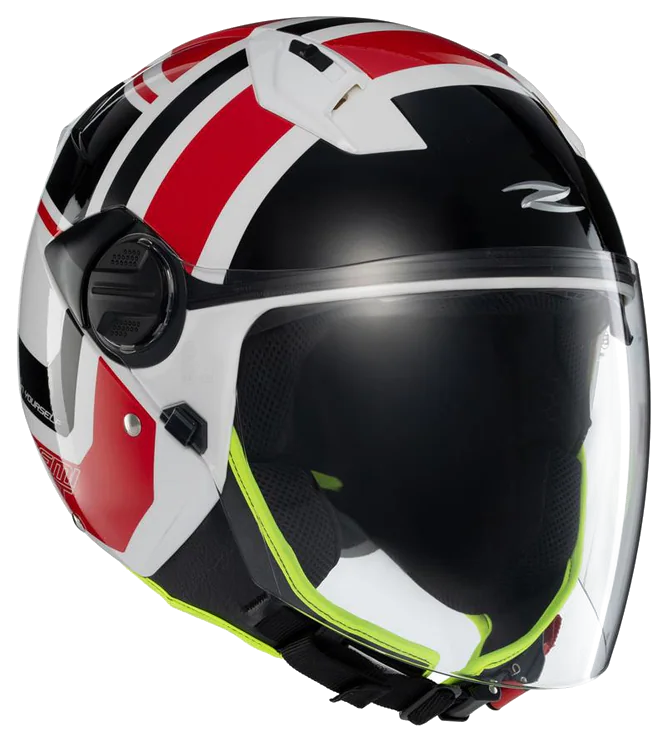 Zeus ZS-213 AX5 White Black Red Açık Kask