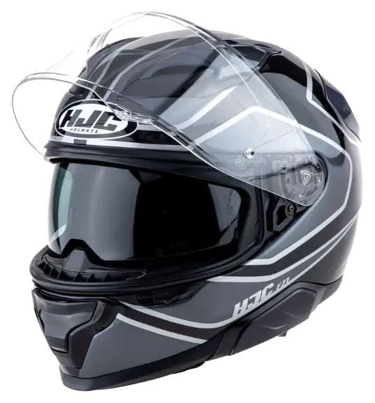 HJC F71 Idle MC5 Kapalı Motosiklet Kaskı Siyah Gri görsel 2