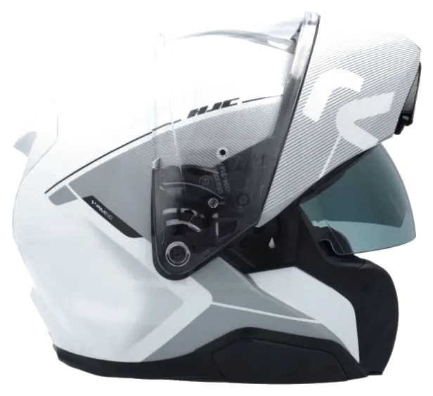 HJC RPHA91 Combust MC10 Çene Açılır Motosiklet Kaskı Beyaz Gri görsel 3