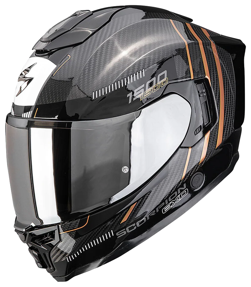 Scorpion EXO-1500 Carbon Air Zity Kapalı Motosiklet Kaskı Siyah / Bakır görsel 2