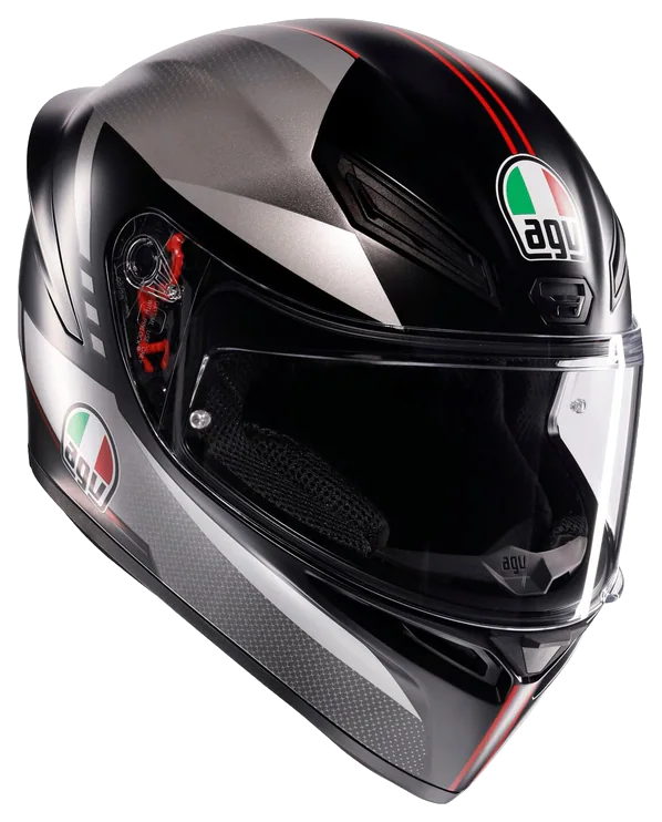 Agv K1 S Lap Matt Black Grey Red Kapalı Kask