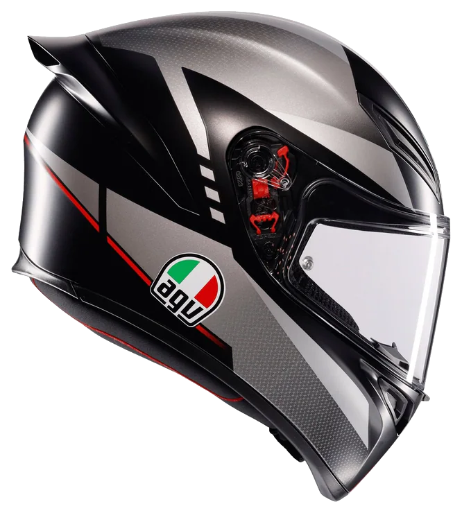 Agv K1 S Lap Matt Black Grey Red Kapalı Kask görsel 4